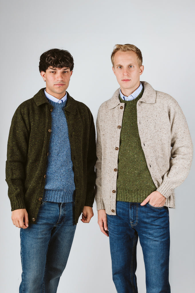 SMANICATO "ARCHIE" GIROCOLLO EFFETTO TWEED - Ghiglino1893