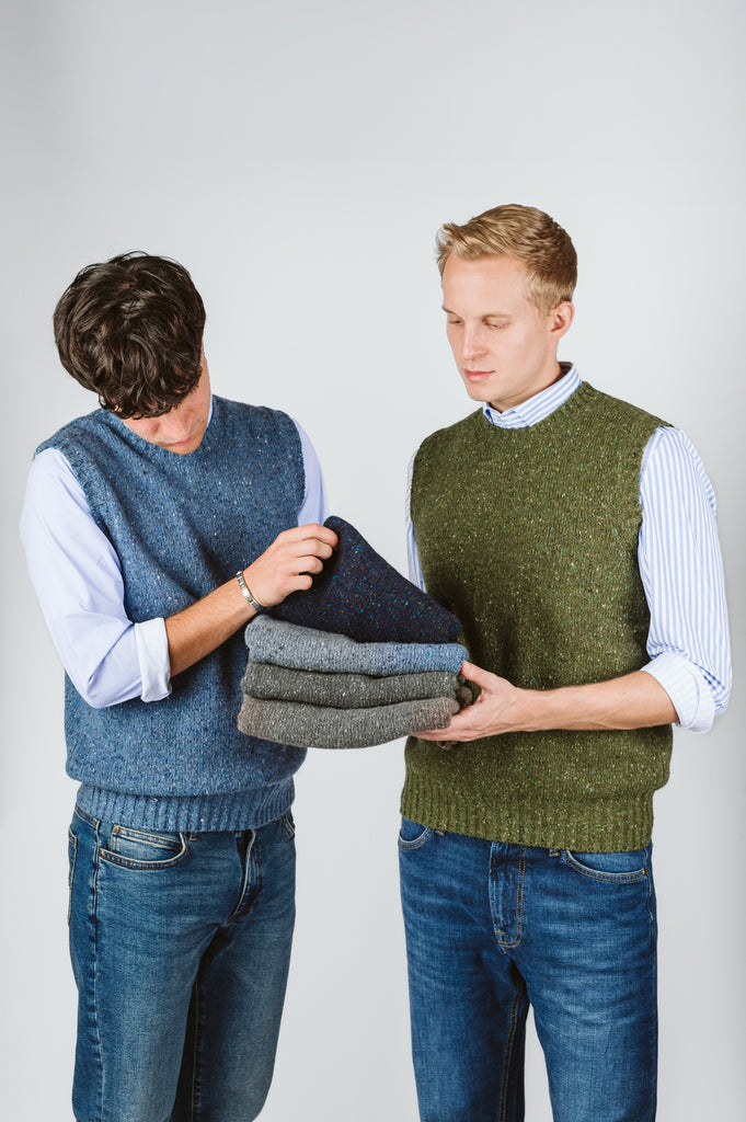 SMANICATO "ARCHIE" GIROCOLLO EFFETTO TWEED - Ghiglino1893