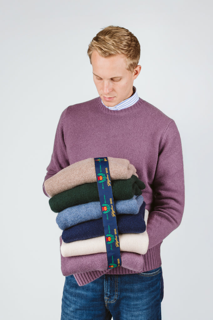 MAGLIONE "GEORGE" GIROCOLLO CASHMERE 2 FILI - Ghiglino1893