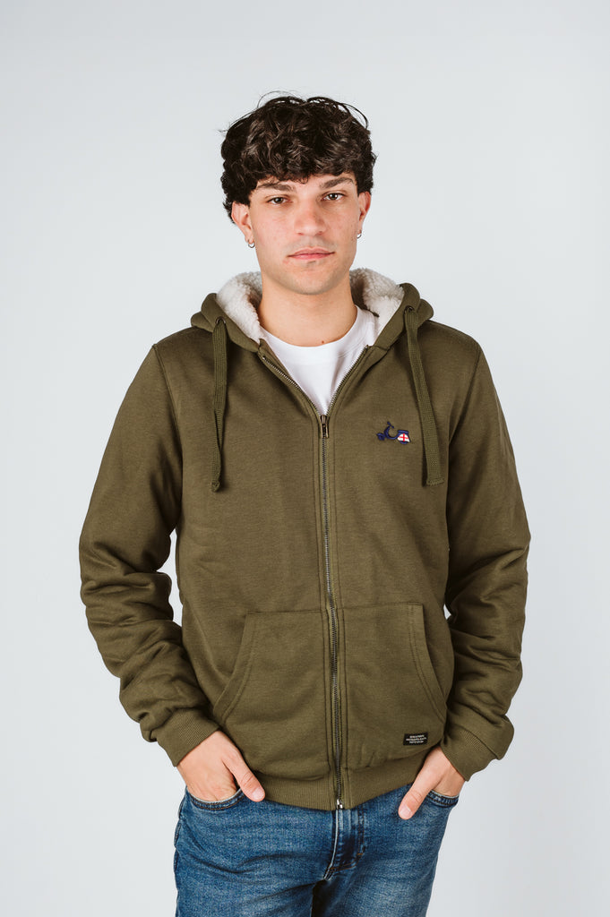 GIUBBOTTO DI FELPA CON RICAMO VESPA GENOVA - Ghiglino1893