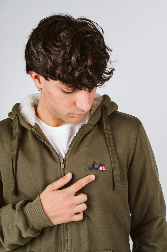 GIUBBOTTO DI FELPA CON RICAMO VESPA GENOVA - Ghiglino1893