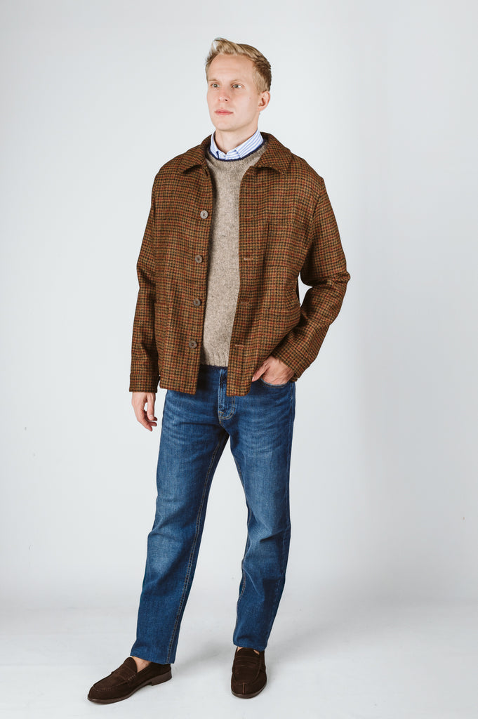 MAGLIONE "SHAGGY SHEEP" SHETLAND CON BORDINO - Ghiglino1893