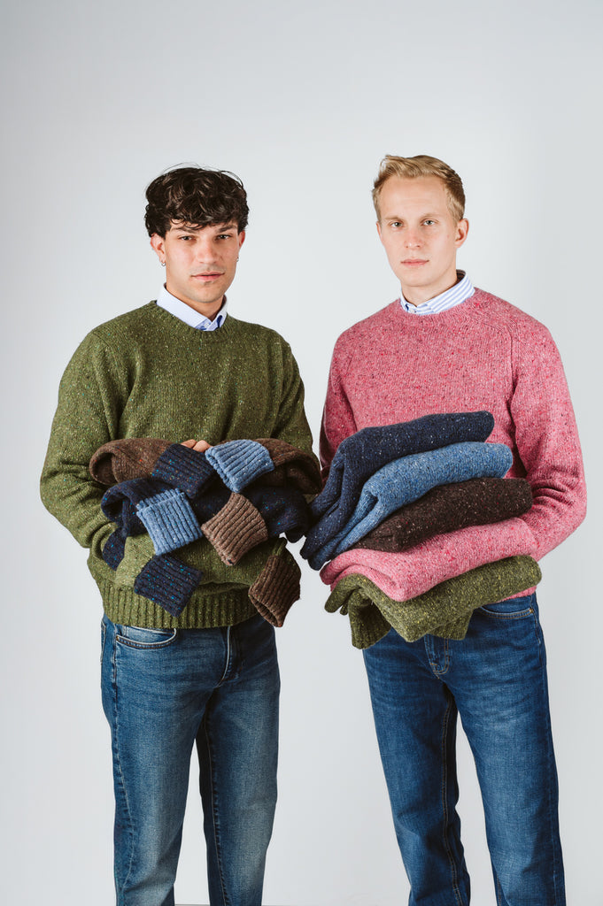 MAGLIONE "PETER" TWEED GIROCOLLO - Ghiglino1893