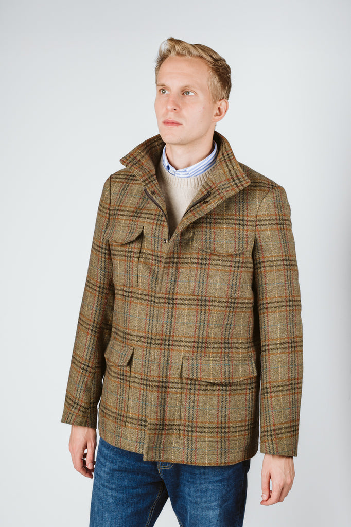 FIELD JACKET HARRIS TWEED - Ghiglino1893