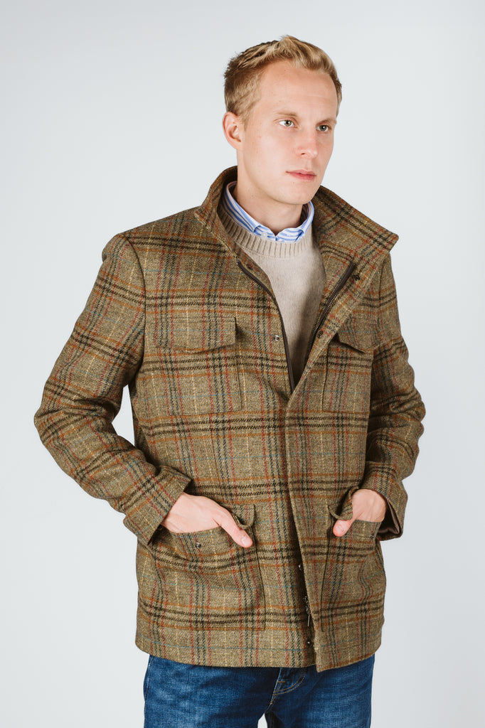 FIELD JACKET HARRIS TWEED - Ghiglino1893