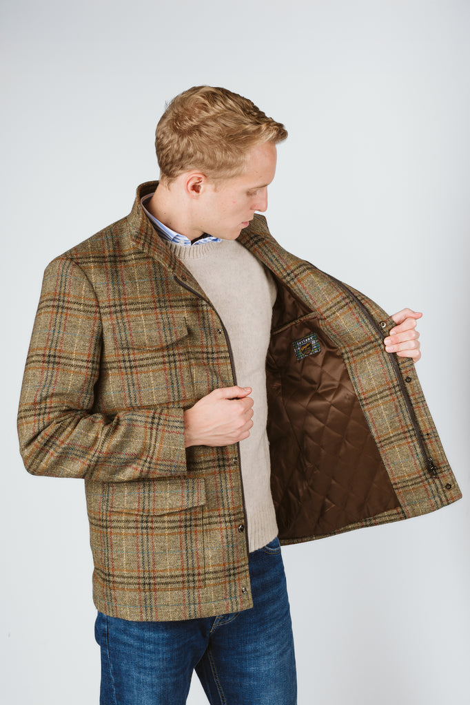 FIELD JACKET HARRIS TWEED - Ghiglino1893
