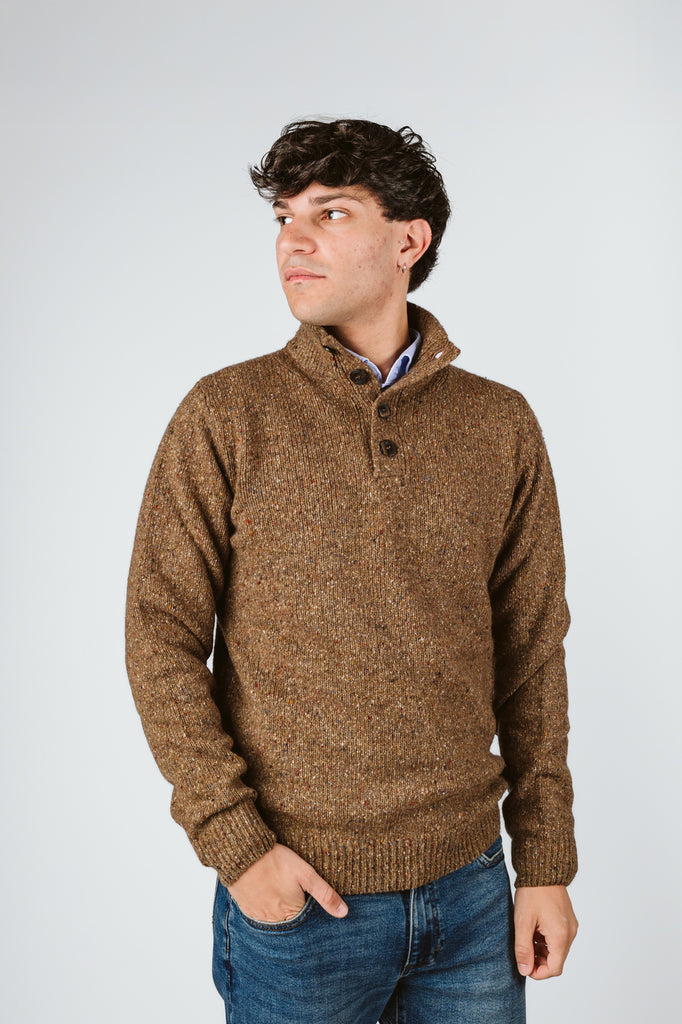 MAGLIONE "LOLLO" LUPETTO BOTTONI TWEED - Ghiglino1893