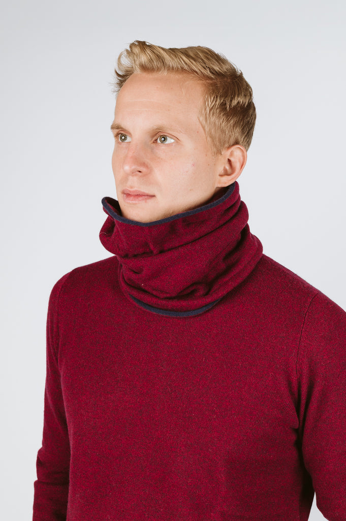 MAGLIONE GIROCOLLO "CARAMELLA" NEL SUO SCALDACOLLO - Ghiglino1893