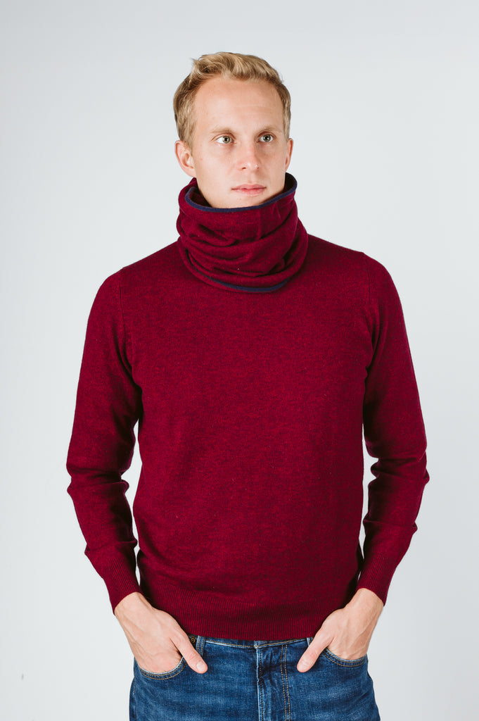 MAGLIONE GIROCOLLO "CARAMELLA" NEL SUO SCALDACOLLO - Ghiglino1893