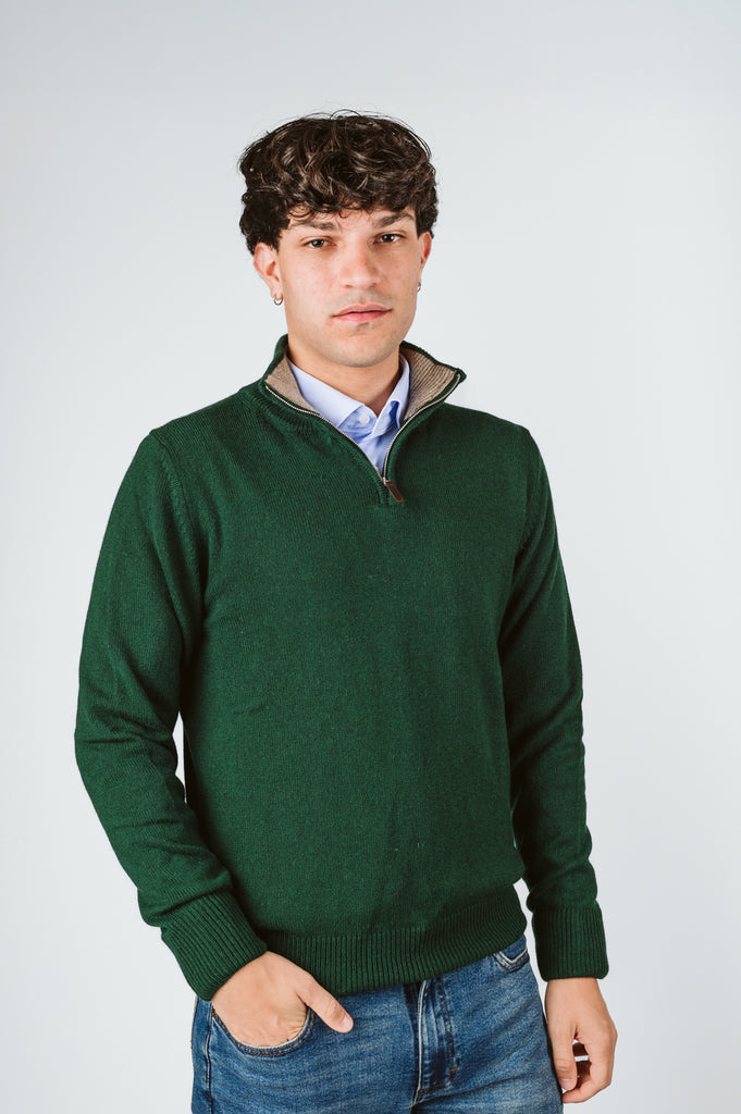 MAGLIONE "FRED" MEZZA ZIP - Ghiglino1893