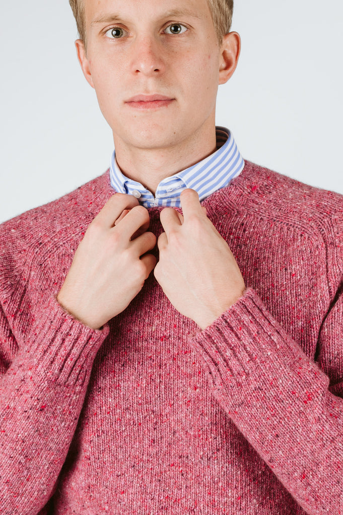 MAGLIONE "PIETRO" TWEED GIROCOLLO - Ghiglino1893