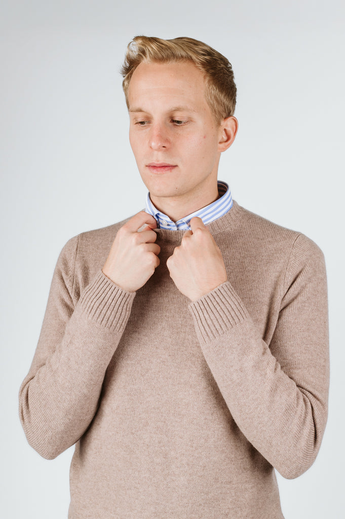 MAGLIONE "MARC"  GIROCOLLO LANA E CASHMERE - Ghiglino1893