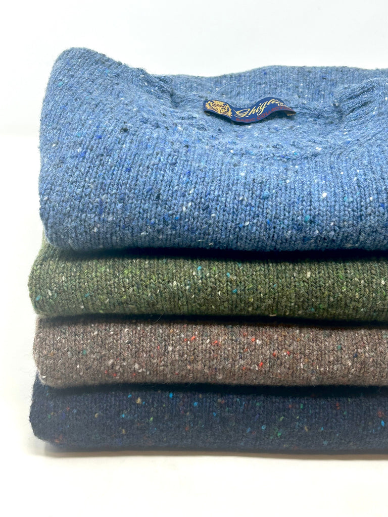 SMANICATO GIROCOLLO EFFETTO TWEED - Ghiglino1893