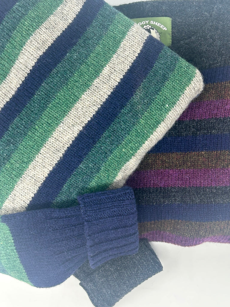 MAGLIONE  "SHAGGY SHEEP" SCATOLA SHETLAND RIGA MULTICOLOR - Ghiglino1893