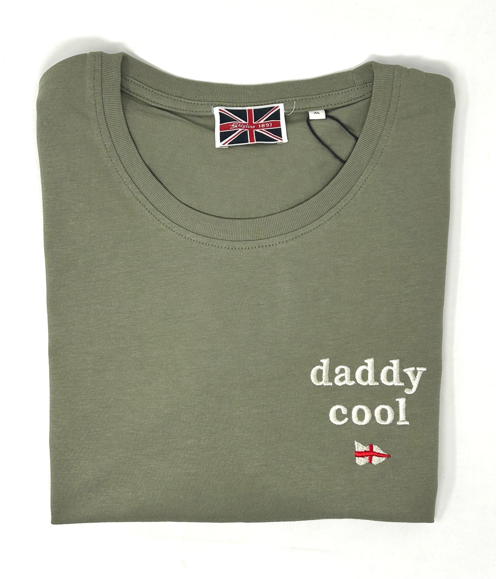 T-SHIRT DADDY COOL VERDE OLIVA – Ghiglino1893