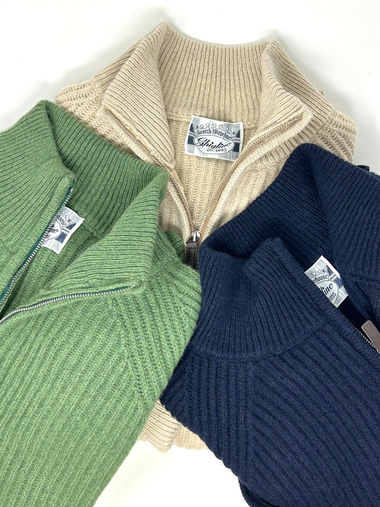 MAGLIONE “G JAMES” eco- cachemere mezza zip - Ghiglino1893