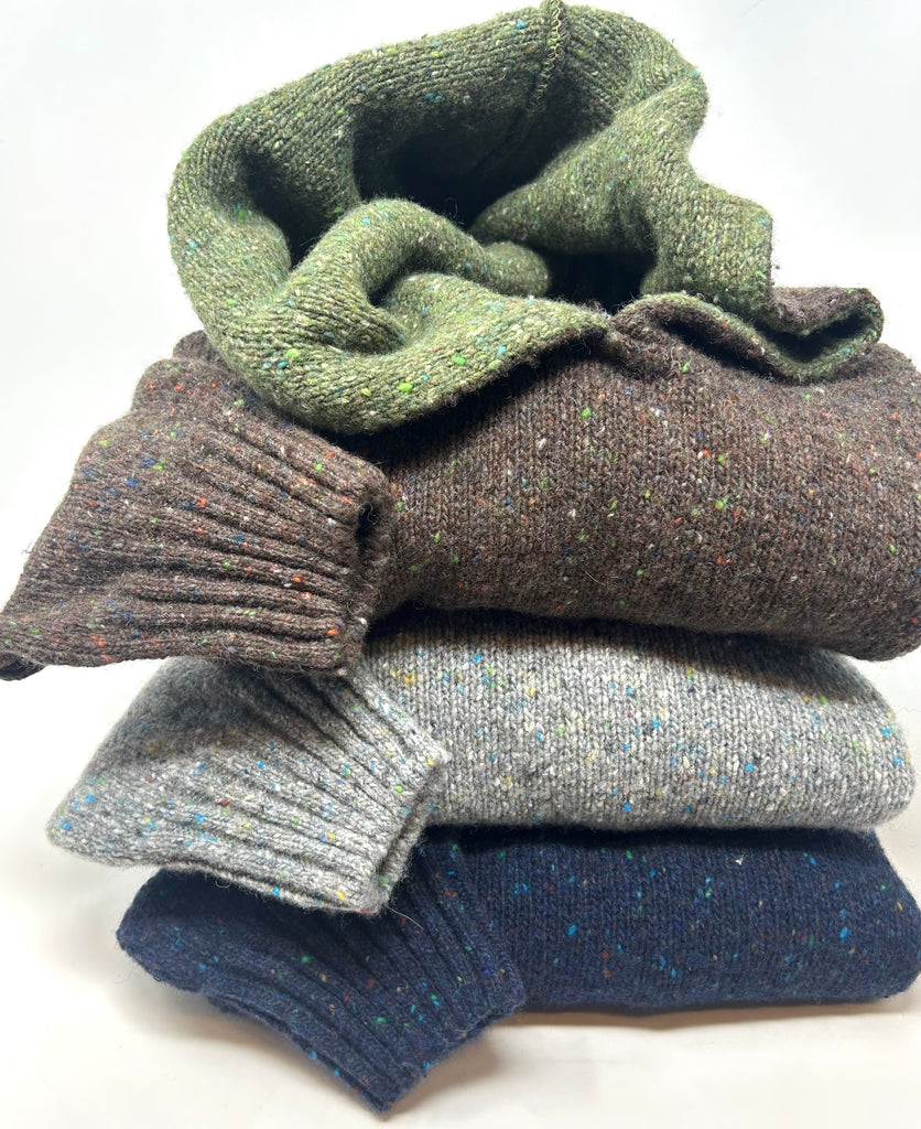 MAGLIONE TWEED CON CAPPUCCIO - Ghiglino1893