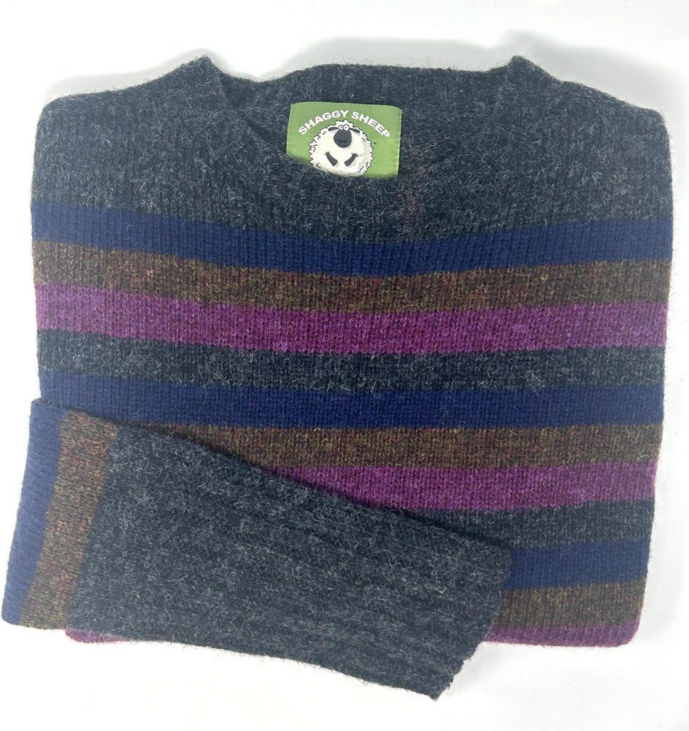 MAGLIONE  "SHAGGY SHEEP" SCATOLA SHETLAND RIGA MULTICOLOR - Ghiglino1893