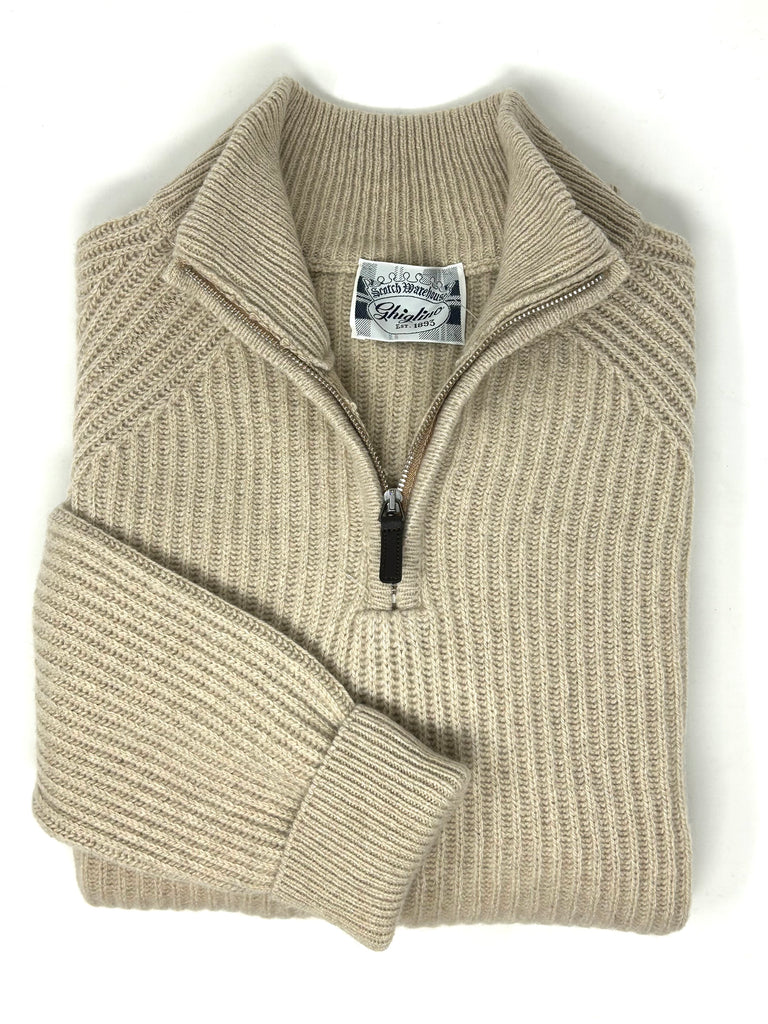 MAGLIONE “G JAMES” eco- cachemere mezza zip - Ghiglino1893