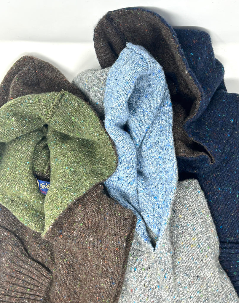 MAGLIONE TWEED CON CAPPUCCIO - Ghiglino1893