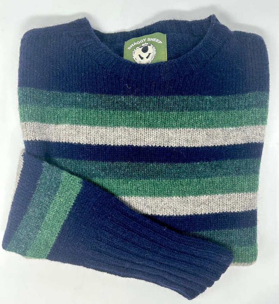 MAGLIONE  "SHAGGY SHEEP" SCATOLA SHETLAND RIGA MULTICOLOR - Ghiglino1893