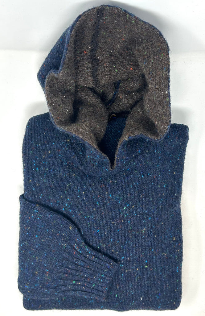 MAGLIONE TWEED CON CAPPUCCIO - Ghiglino1893