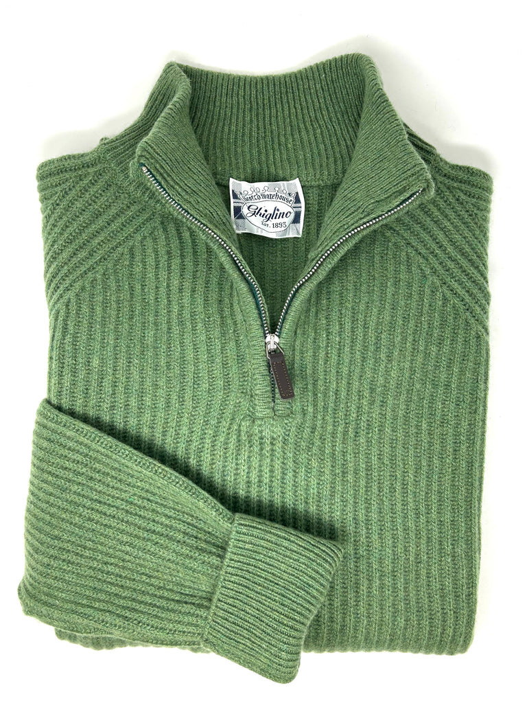 MAGLIONE “G JAMES” eco- cachemere mezza zip - Ghiglino1893