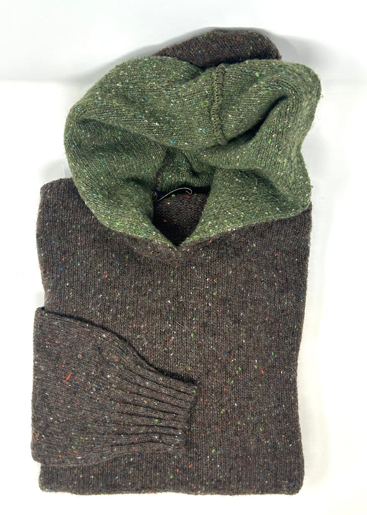 MAGLIONE TWEED CON CAPPUCCIO - Ghiglino1893