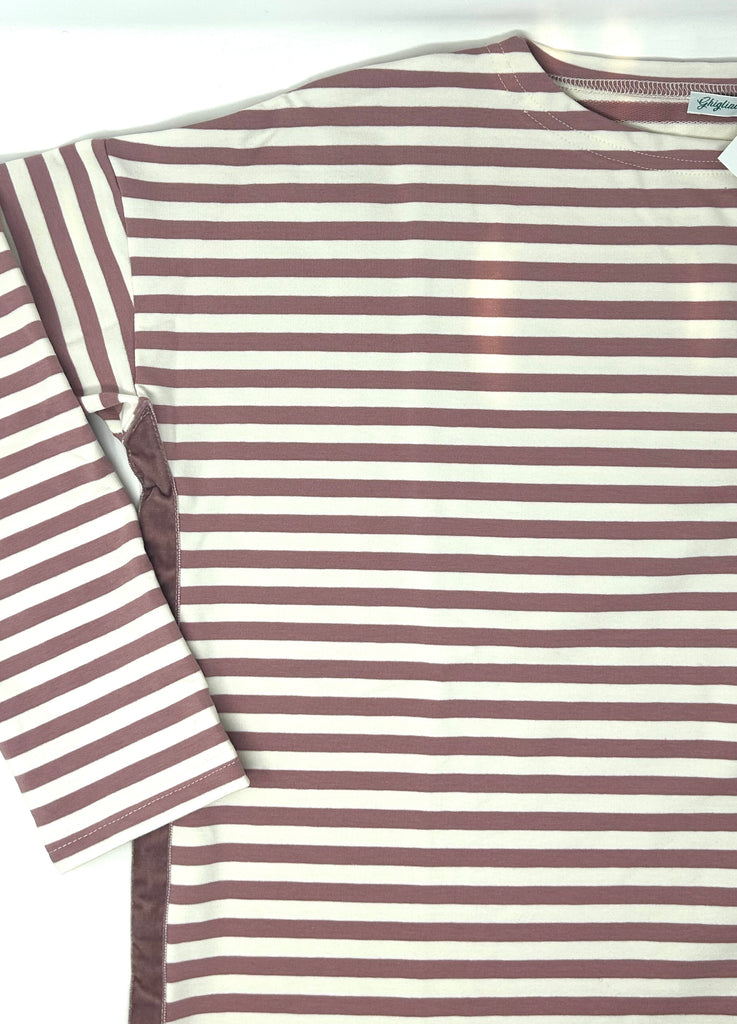 MAGLIA "POLLY" JERSEY RIGATA SCOLLO BARCHETTA - Ghiglino1893