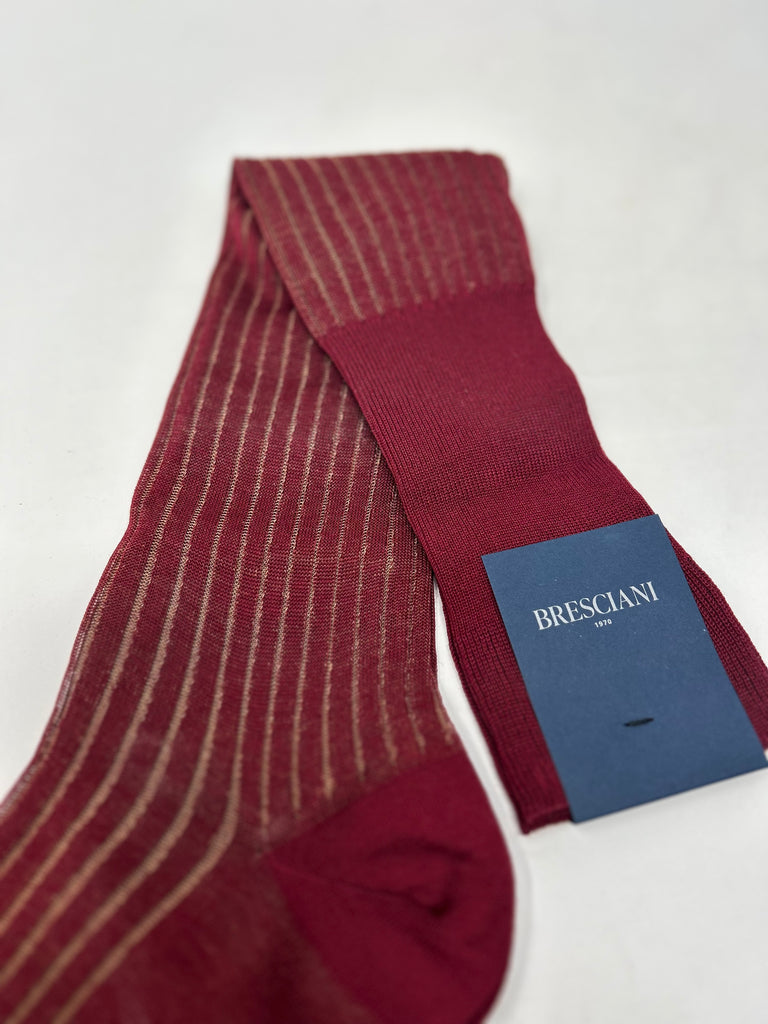 BRESCIANI CALZE VANISE' BORDEAUX/BEIGE - Ghiglino1893