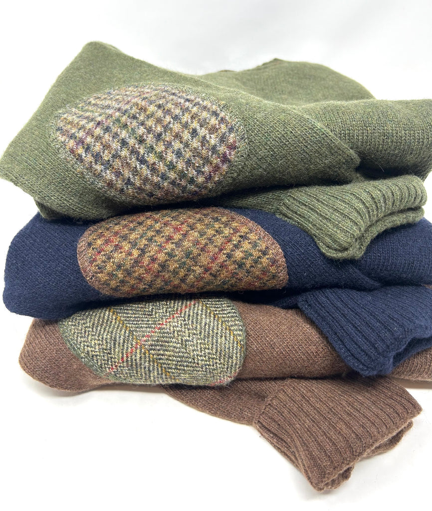 MAGLIONE "JACOB" GIROCOLLO TOPPA HARRIS TWEED - Ghiglino1893