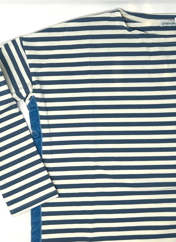 MAGLIA "POLLY" JERSEY RIGATA SCOLLO BARCHETTA - Ghiglino1893