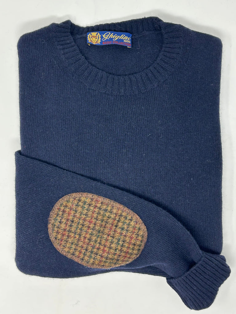 MAGLIONE "JACOB" GIROCOLLO TOPPA HARRIS TWEED - Ghiglino1893