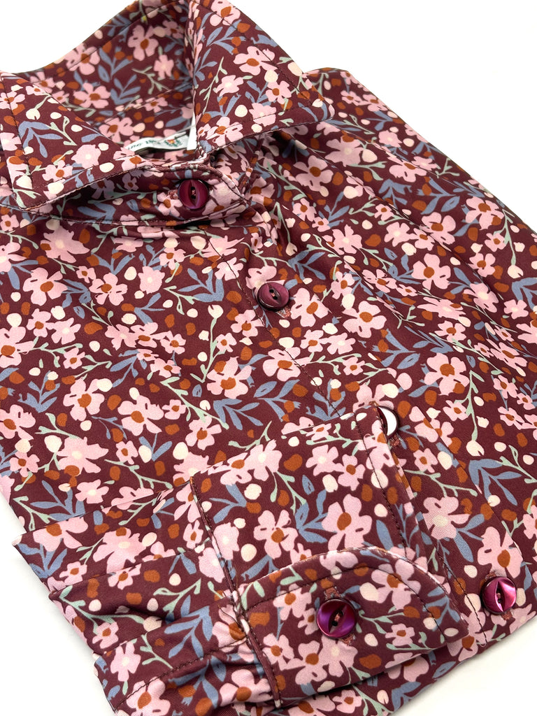 CAMICIA ANNINA "TRAVEL" JERSEY NO STIRO FANTASIA FLOREALE - Ghiglino1893