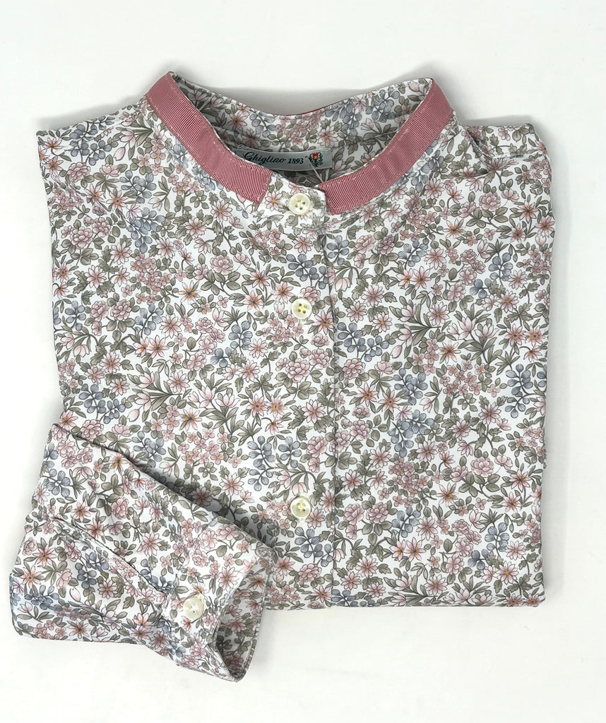 CAMICIA MONICA  "TRAVEL" JERSEY NO STIRO COLLETTO COREANA - Ghiglino1893