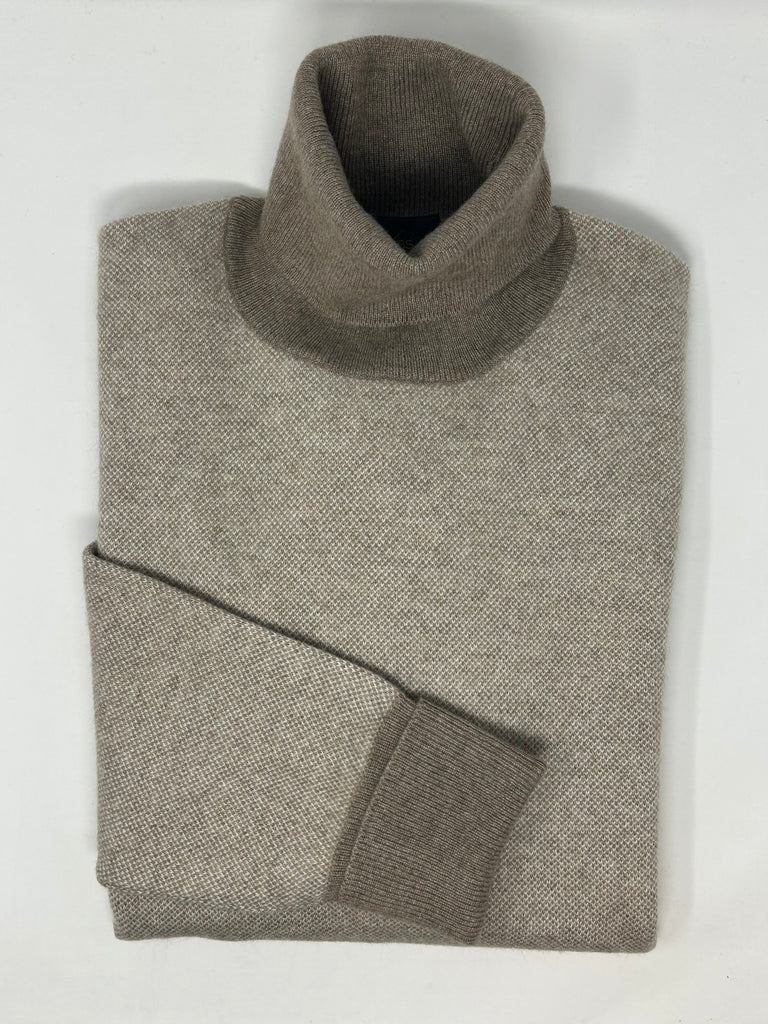 MAGLIONE COLLO ALTO "sale e pepe" 100% PURO CASHMERE - Ghiglino1893