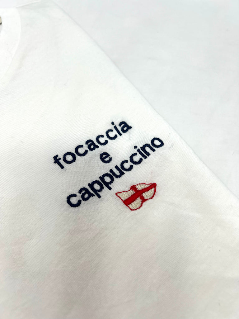 T-SHIRT BIANCA "FOCACCIA E CAPPUCCINO" - Ghiglino1893