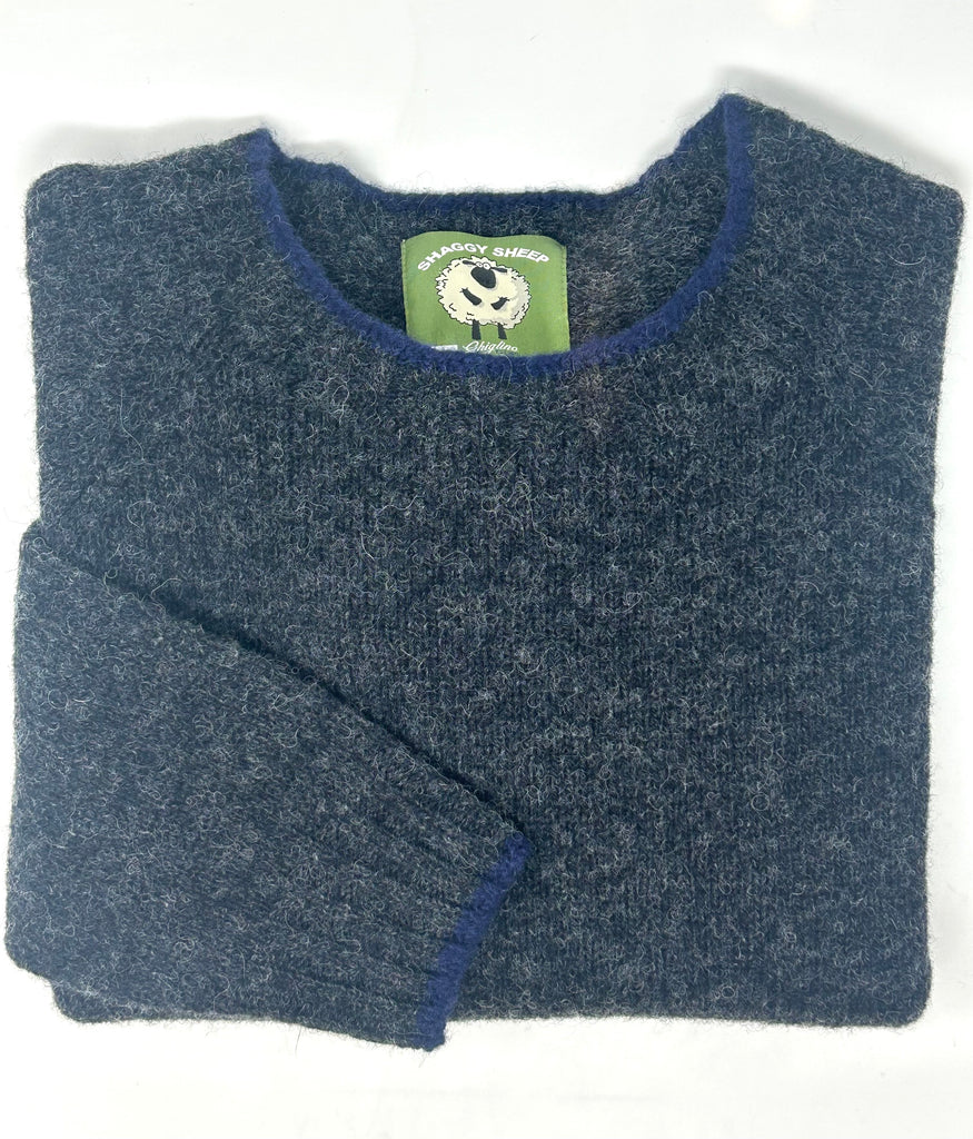MAGLIONE "SHAGGY SHEEP" CON BORDINO IN CONTRASTO - Ghiglino1893