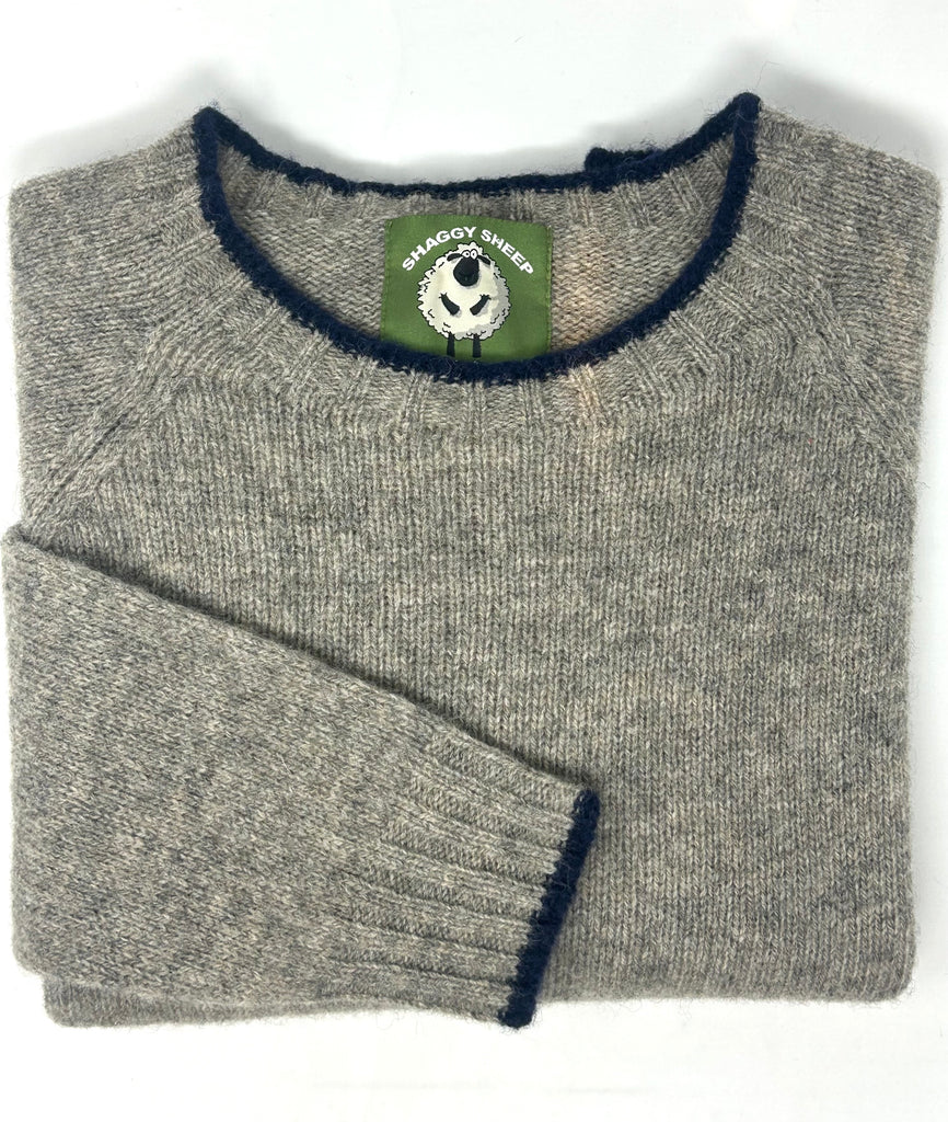 MAGLIONE "SHAGGY SHEEP" CON BORDINO IN CONTRASTO - Ghiglino1893