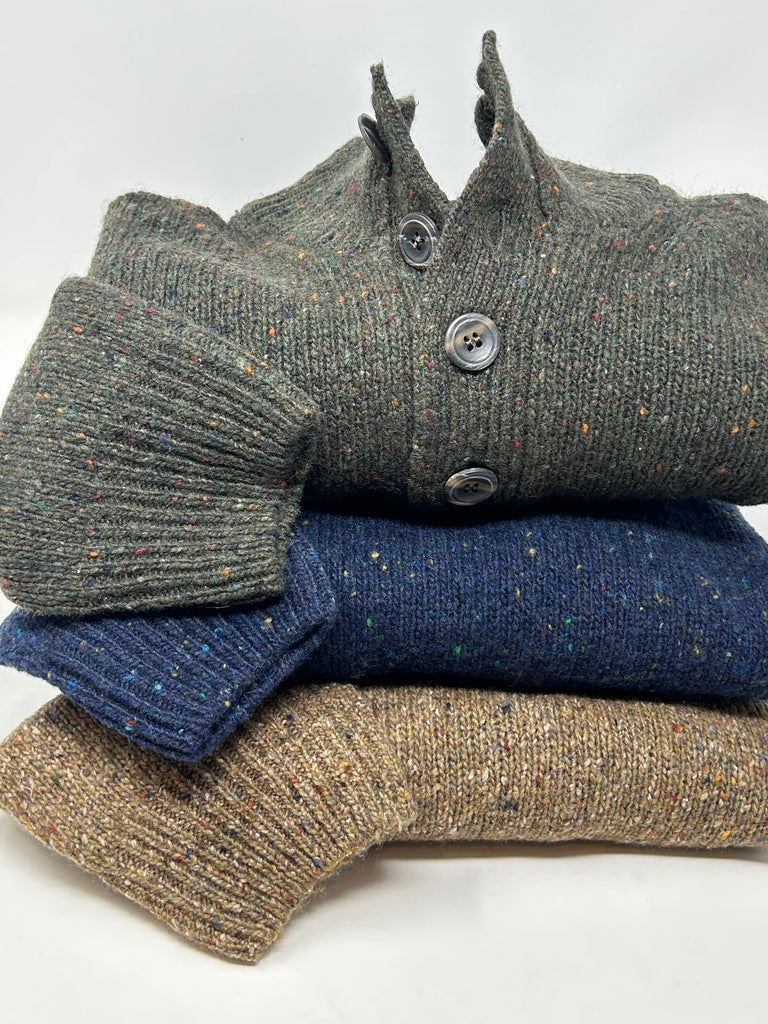 MAGLIONE "LOLLO" LUPETTO BOTTONI TWEED - Ghiglino1893