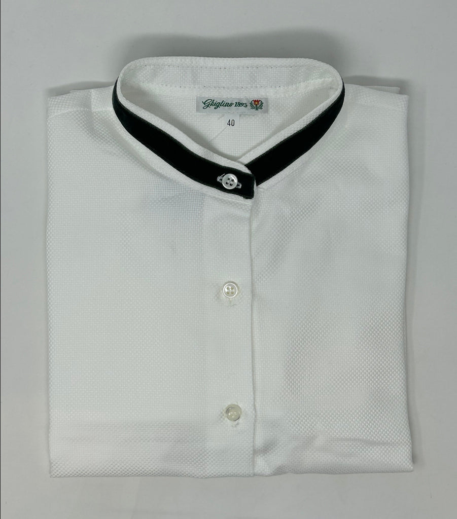 CAMICIA COLLO COREANA INSERTO NEL COLLO IN VELLUTO LISCIO - Ghiglino1893