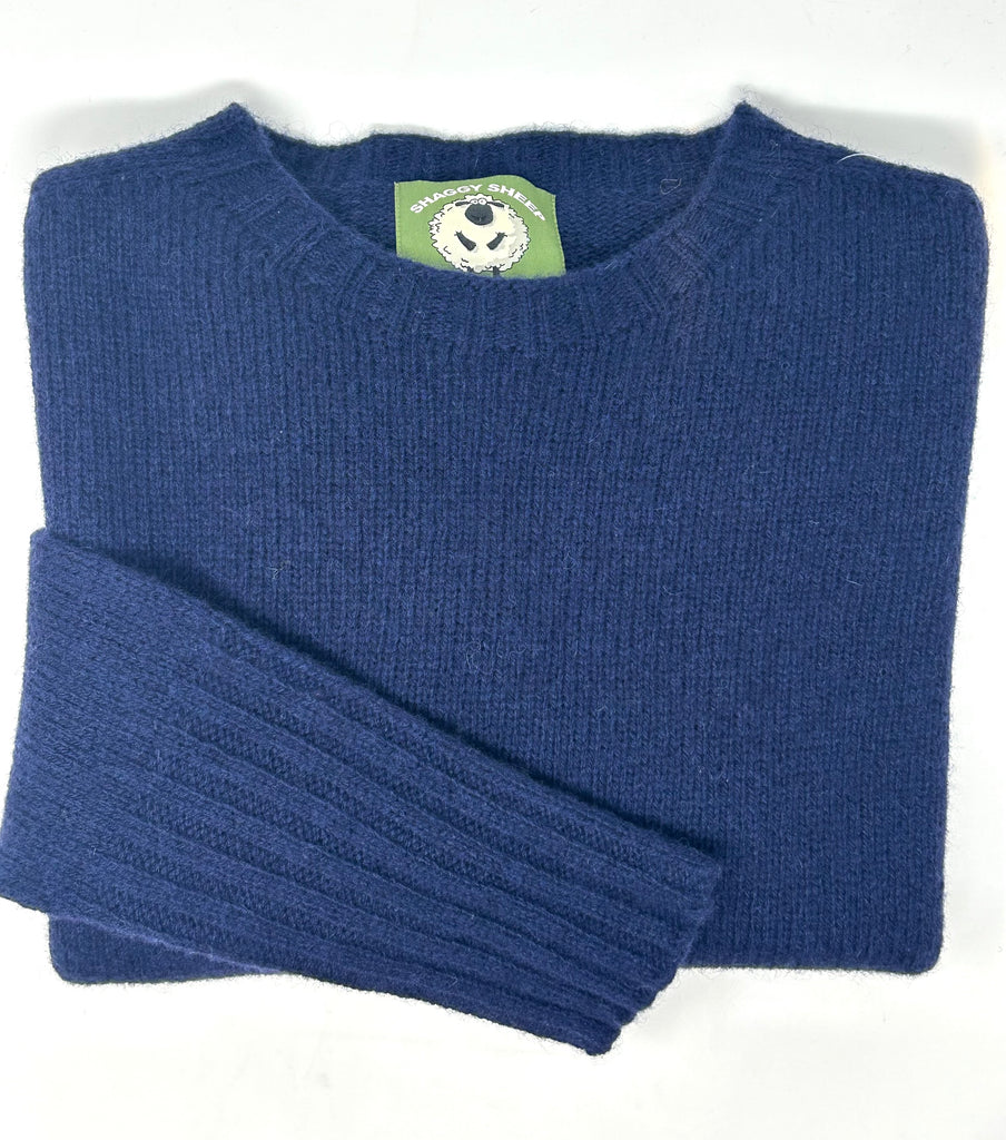 MAGLIONE "SHAGGY SHEEP" SCATOLA SHETLAND TINTA UNITA - Ghiglino1893