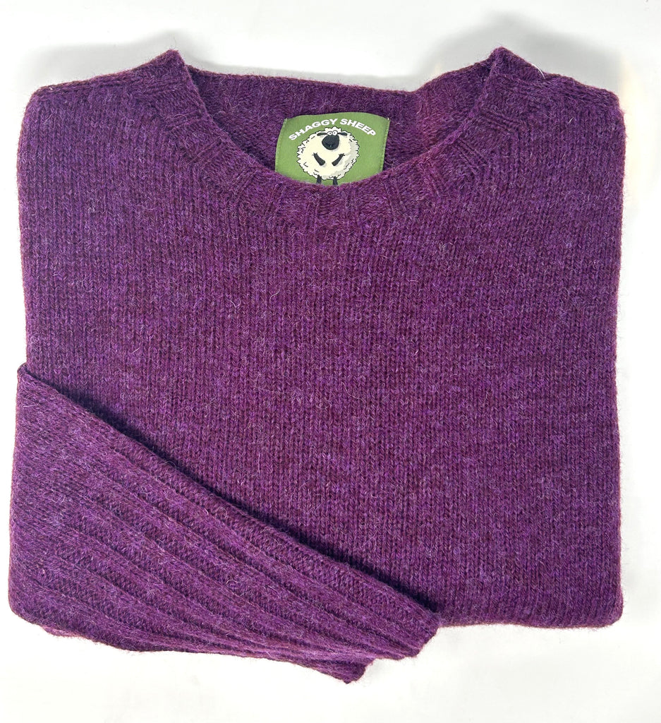 MAGLIONE "SHAGGY SHEEP" SCATOLA SHETLAND TINTA UNITA - Ghiglino1893