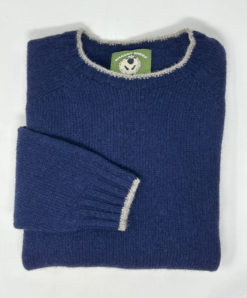 MAGLIONE SHAGGY SHEEP SHETLAND CON BORDINO - Ghiglino1893