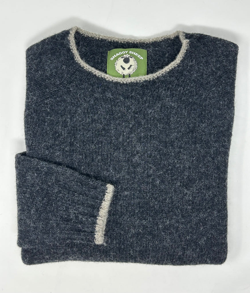 MAGLIONE SHAGGY SHEEP SHETLAND CON BORDINO - Ghiglino1893
