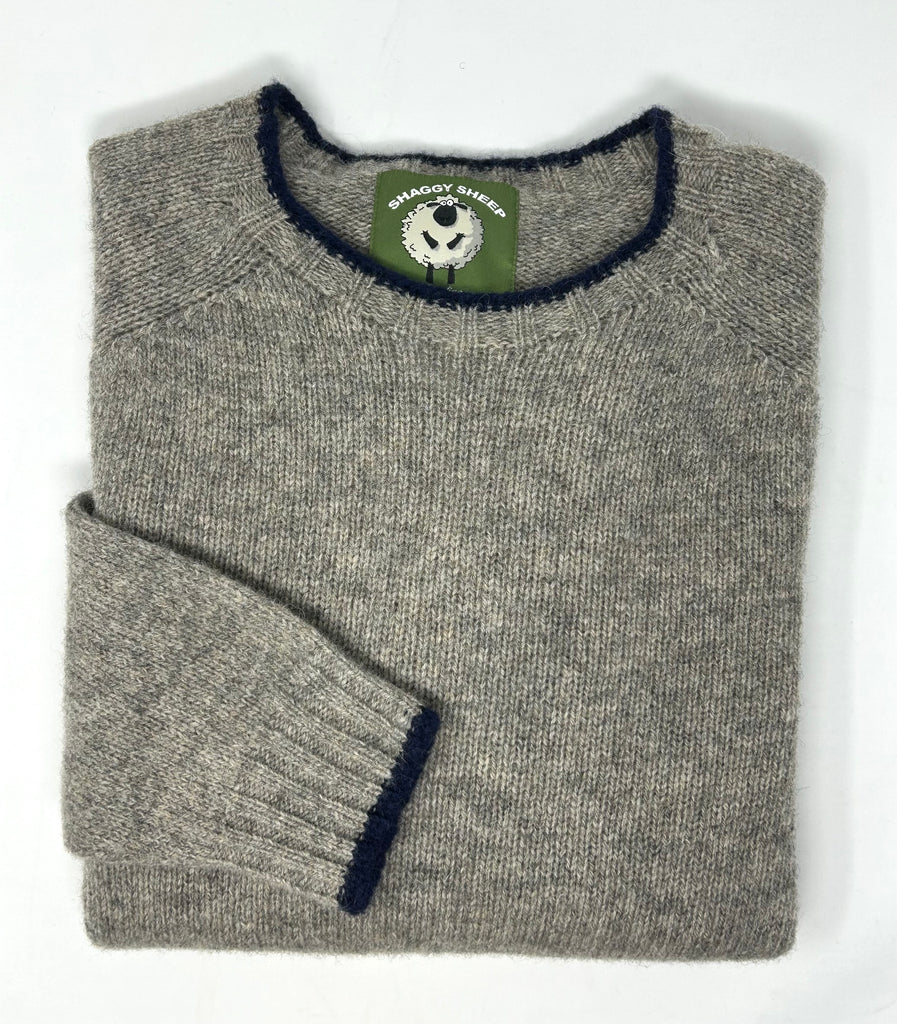 MAGLIONE SHAGGY SHEEP SHETLAND CON BORDINO - Ghiglino1893