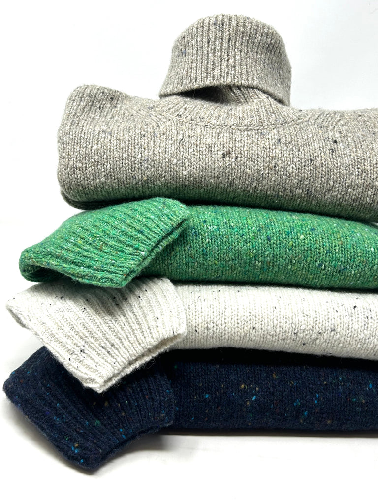 MAGLIONE "LEONARDO" TWEED COLLO ALTO - Ghiglino1893