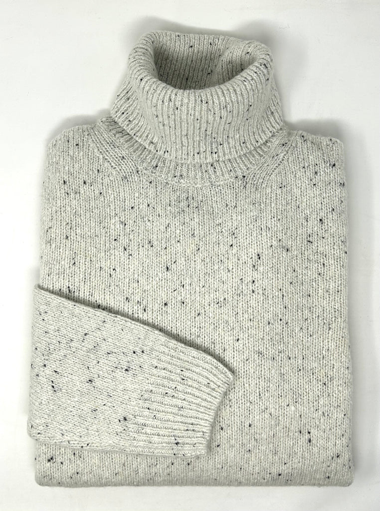 MAGLIONE "LEONARDO" TWEED COLLO ALTO - Ghiglino1893
