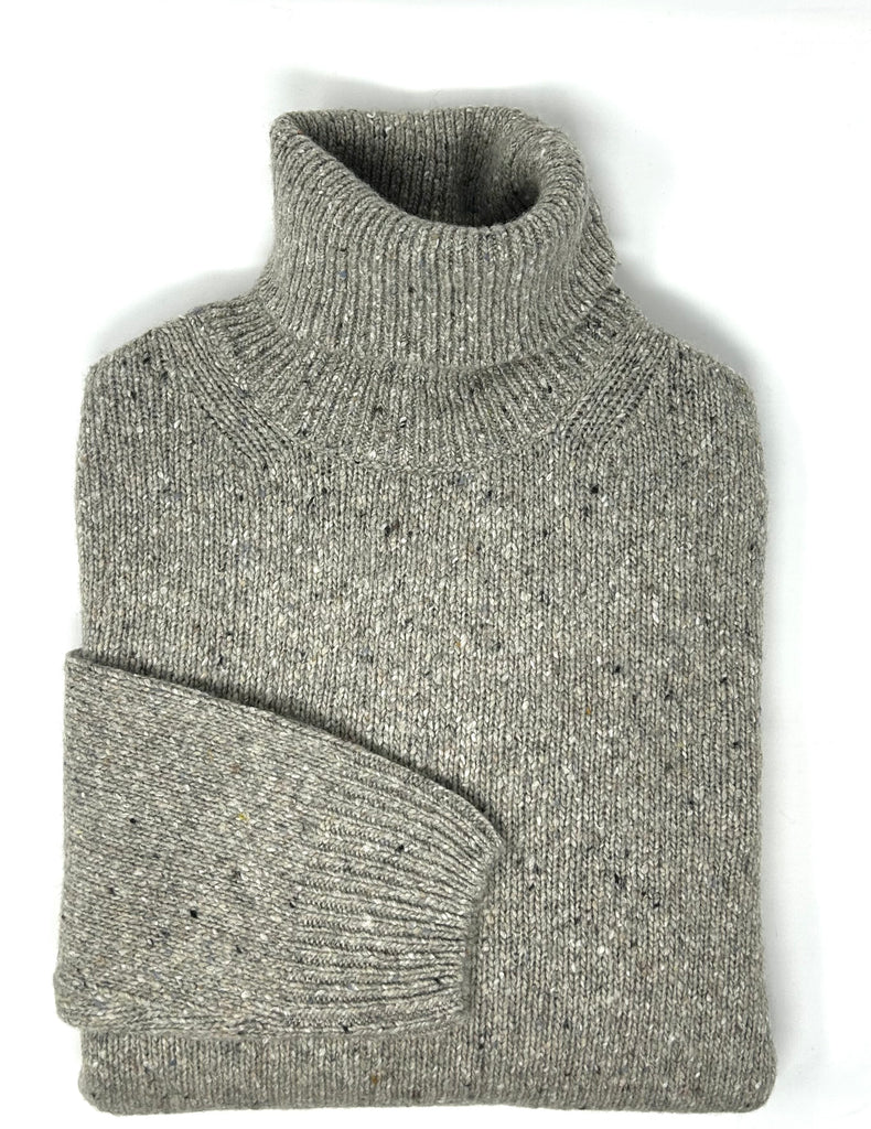 MAGLIONE "LEONARDO" TWEED COLLO ALTO - Ghiglino1893