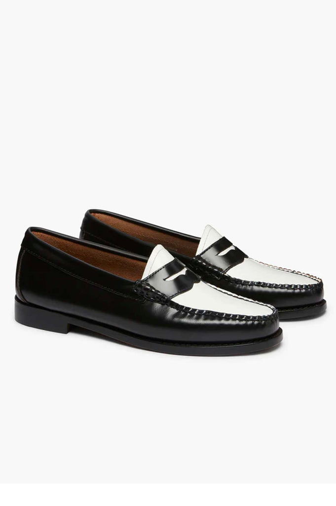 GH BASS PENNY LOAFERS BLACK & WHITE - Ghiglino1893